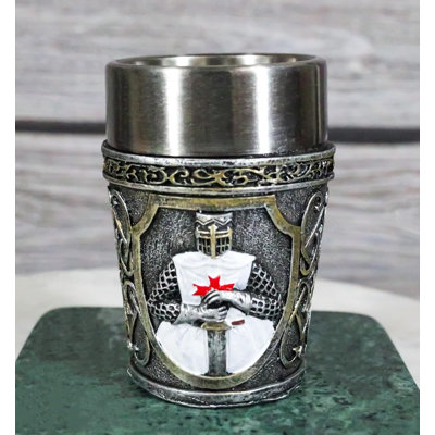 Pack Of 4 White Cloak Medieval Templar Crusader Knight Shot Glasses Set Of 4