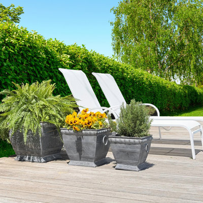 Bramhall Square Urn Planters, Set of 3