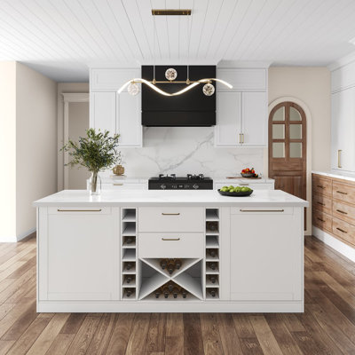 72" Modern Kitchen Island With Wine Storage by Hokku Designs
