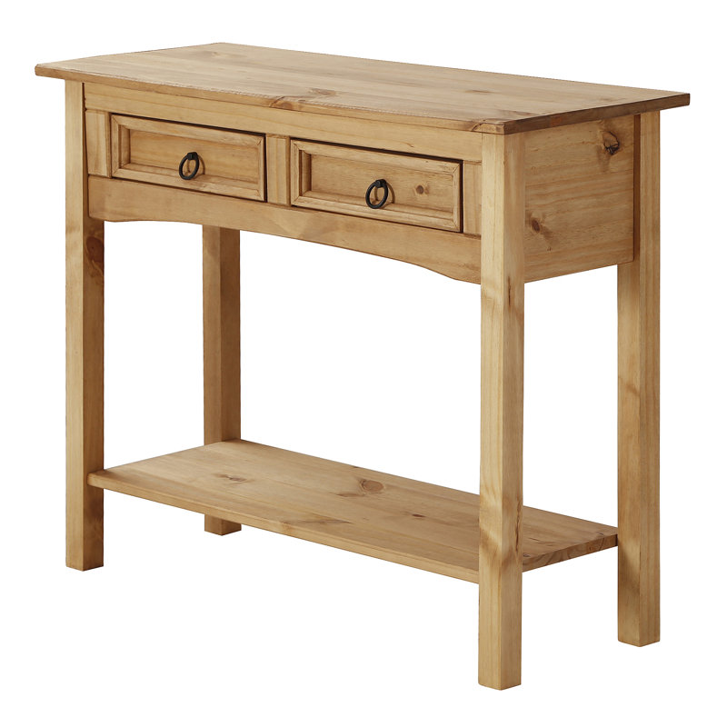 Corona 90 cm W Solid Wood Top Console Table