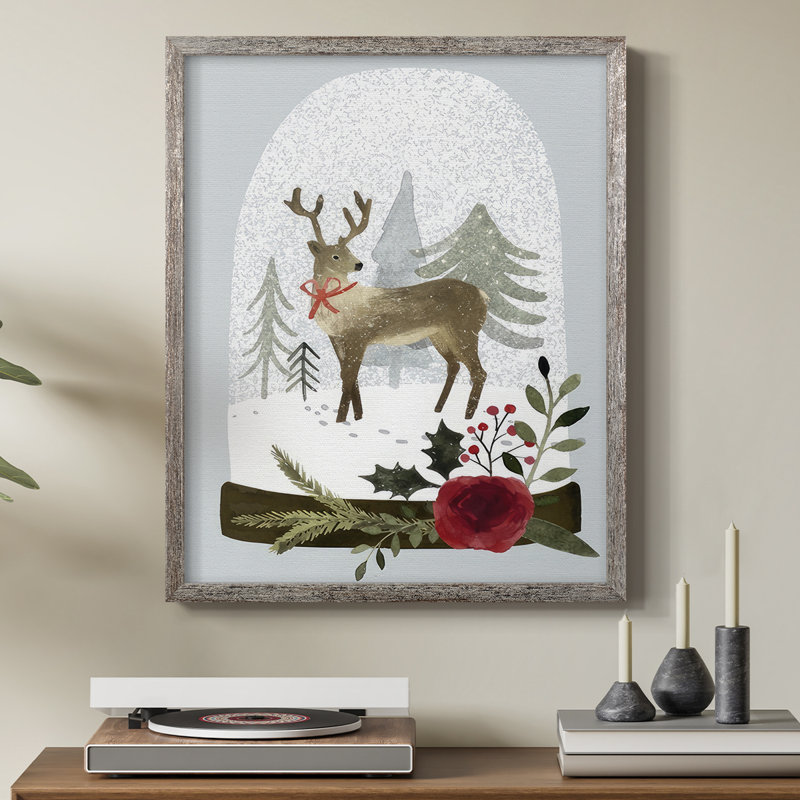 «Snow Globe Village Collection», reproduction encadrée B - bois massif, H 15 po x l 12 po