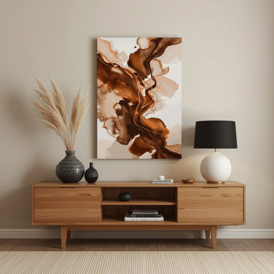 Watercolor Abstract 39 Beige Metal Wall Art