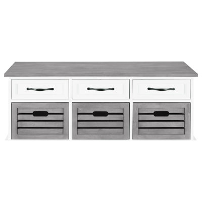 3 bancs de rangement blancs et gris pour un espace de vie relaxant
