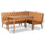 Ensemble de coin-repas 3 pièces Cheriane au fini brun clair / brun noyer, H 27,25 po x l 27,5 po x P 47,25 po-1994777140-2100273258