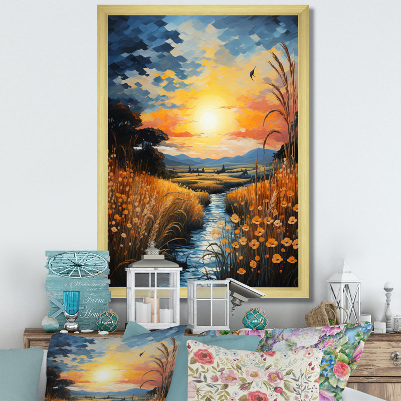 «Brodheadsville Countryside Wheat And Pastel VI», reproduction d'art sur toile, H 44 po x l 34 po x P 1,5 po