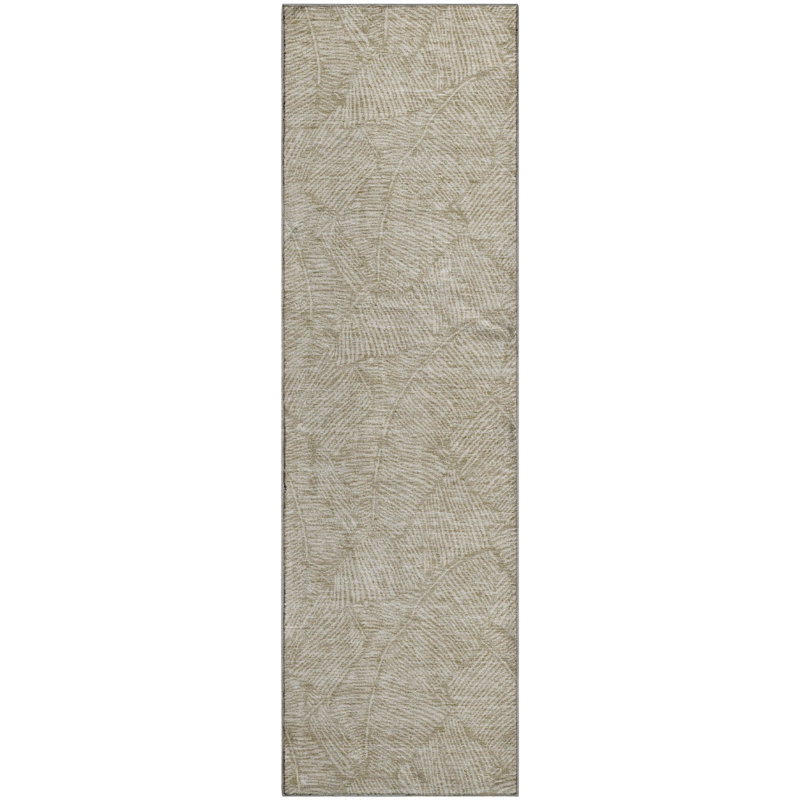 Tapis taupe Prisco lavable à la machine de qualité supérieure, Tapis de couloir 2 pi 3 po x 7 pi 6 po