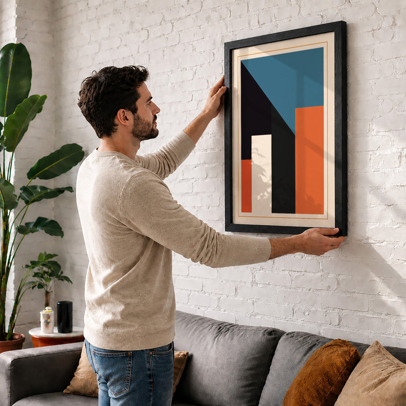 Modernist Geometry Geometric - Print, A1 - 84.1 x 59.4 cm, Oak
