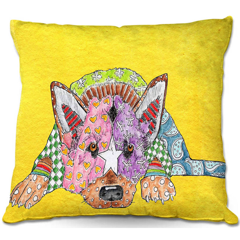  Coussin Couch, 16 po x 1 po, Jaune