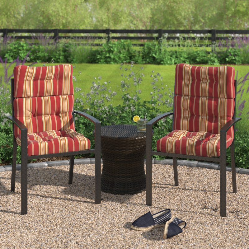 Lester Outdoor High Back Chair Cushion, Aloha Red, 1