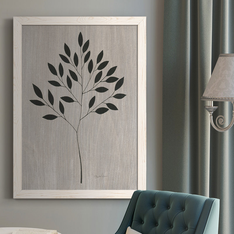 Feuilles et bois I - reproduction d'un cadre photo sur toile, H 37,5 po x l 27,5 po x P 1 po, Blanc