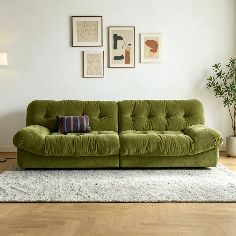 Canapé simple, léger et luxueux, Chenille verte