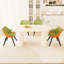 Table de salle à manger de style crème 63 po avec 4 chaises polyvalentes en polyuréthane, coussin épais et confortable, facile à assembler et idéale pour un usage domestique
