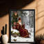 Art mural rétro noir encadré père Noël Saint-Père-833663068