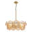 24.8" 6-Light Modern Glam Tiered Amber Glass Chandelier