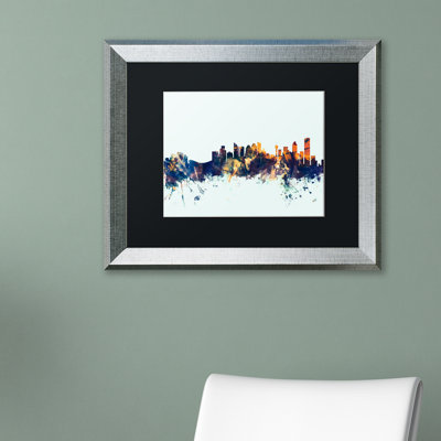 " Calgary Canada Skyline Blue " by Michael Tompsett