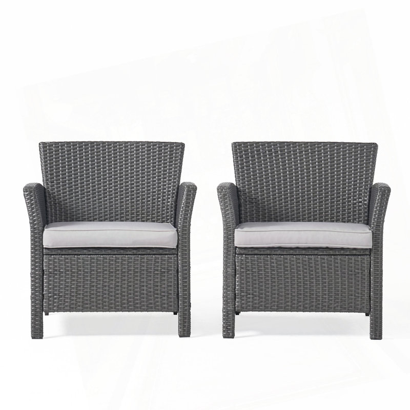 Chaise en rotin PE, Gris
