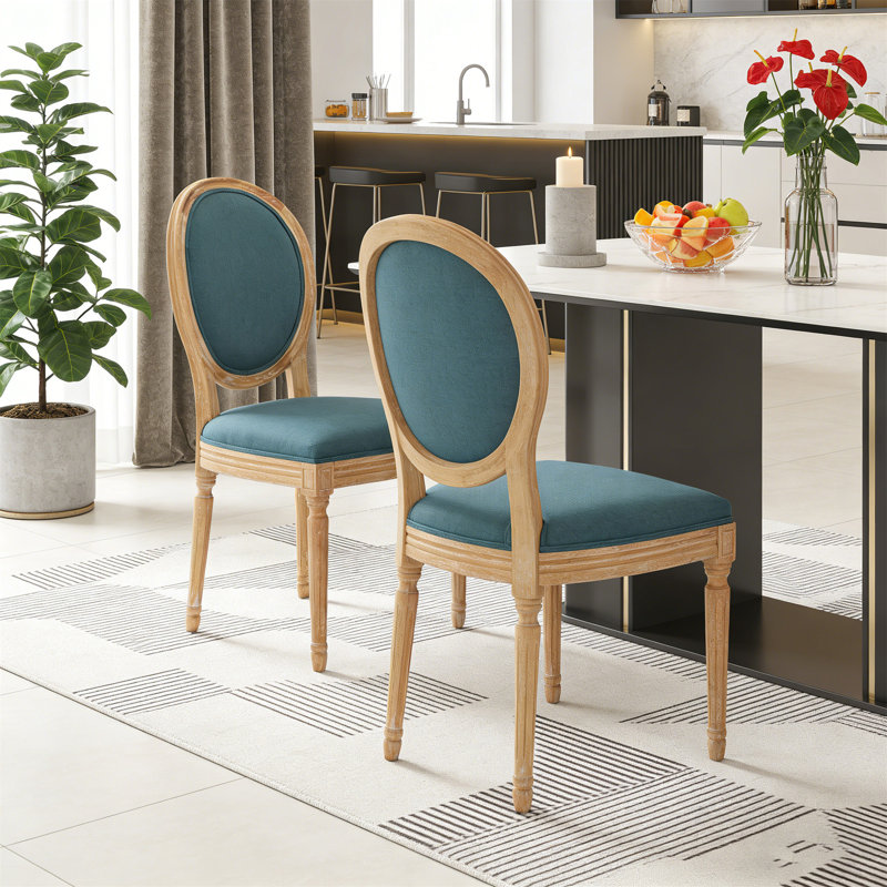 Chaise de salle à manger Kd, ensemble de 2 (table non incluse), Sarcelle