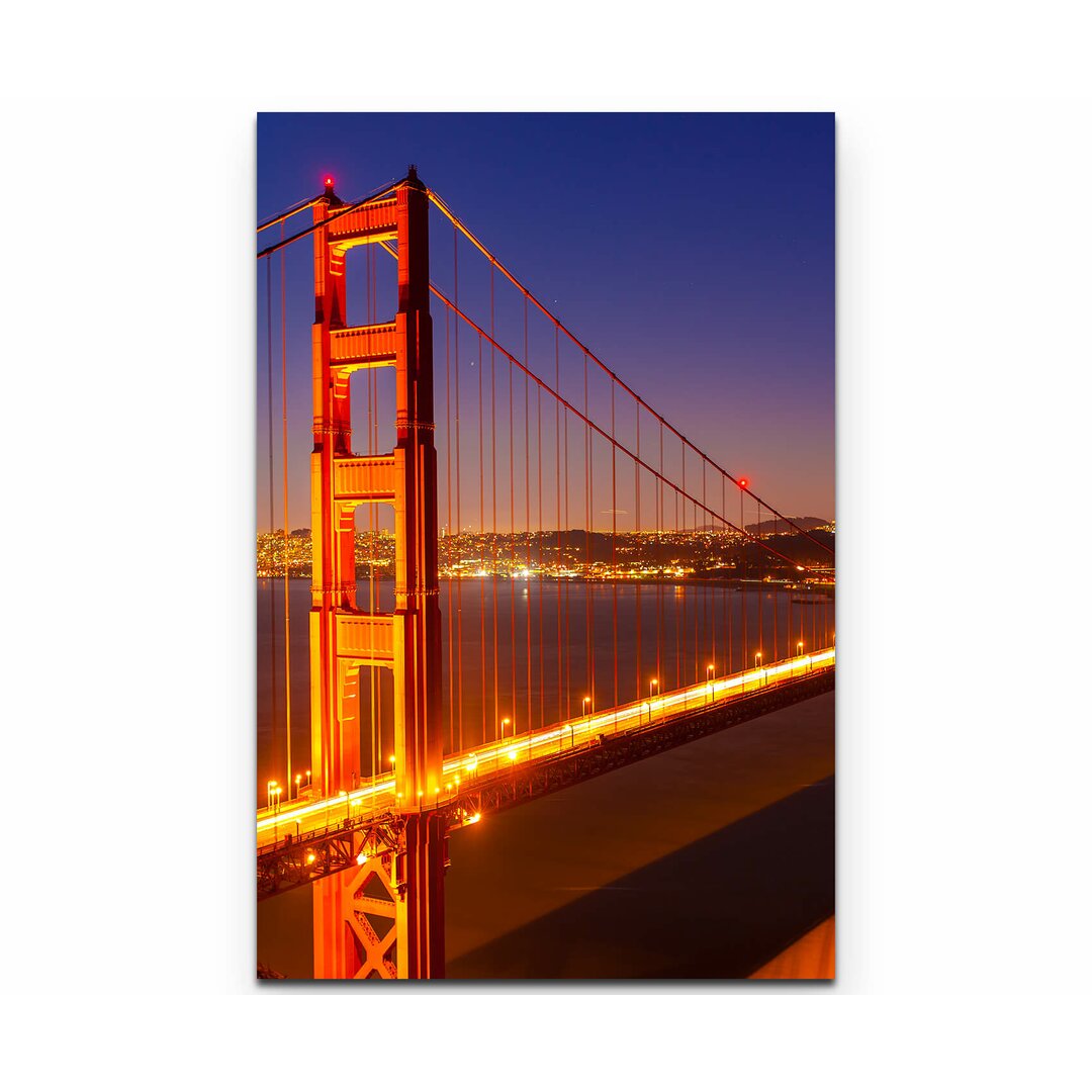 Leinwandbild Golden Gate Bridge bei Nacht