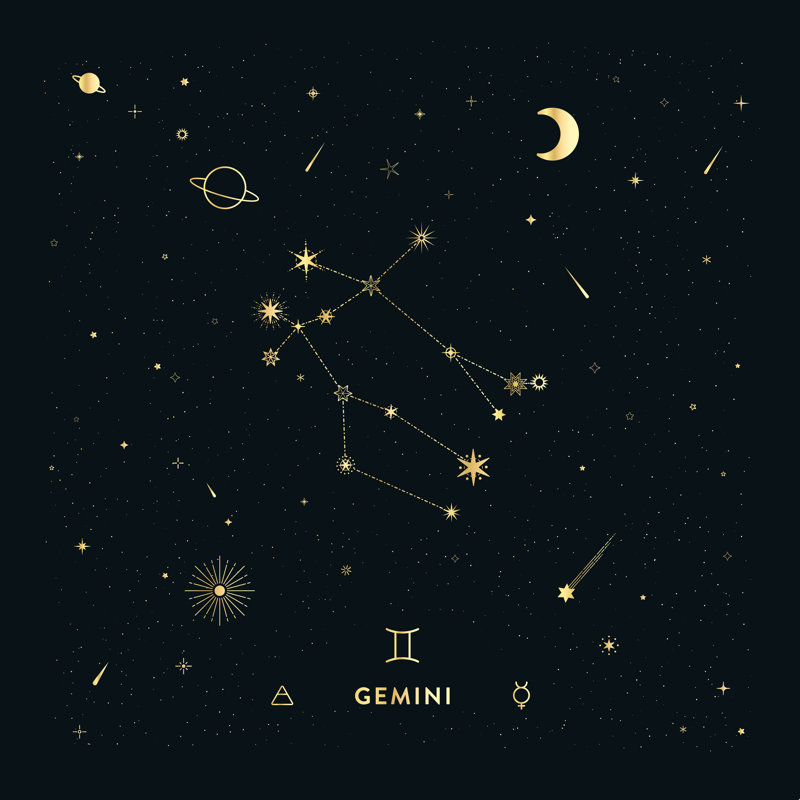 Gemini Constellation en or, H 30 po x l 30 po