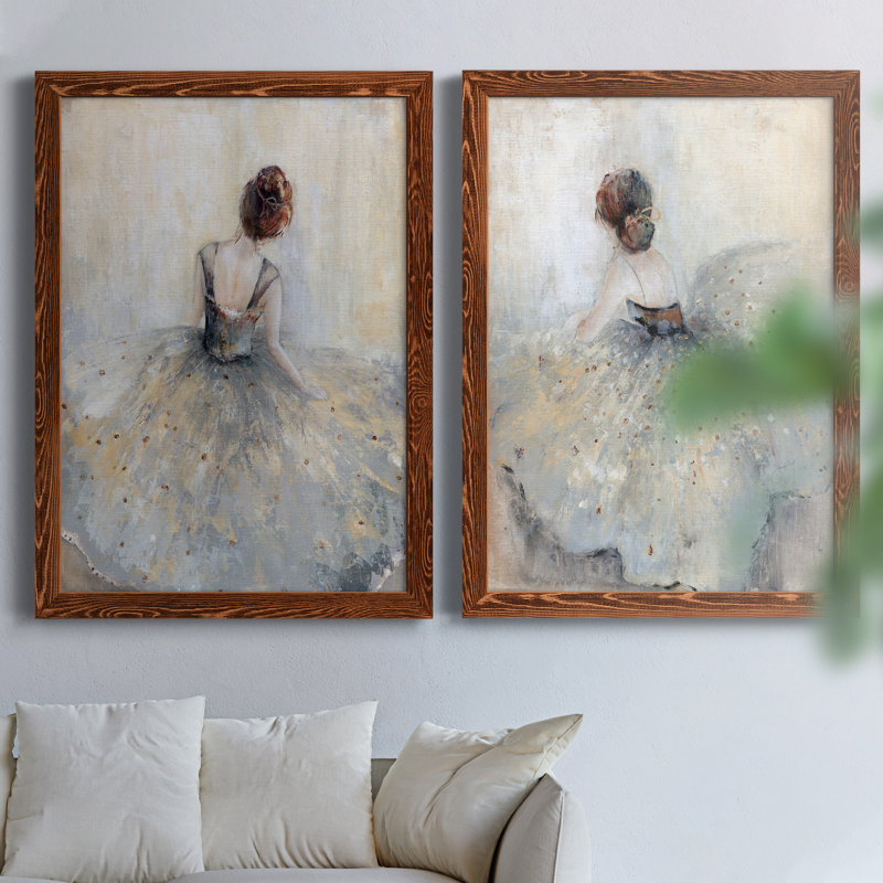 Beautiful Contemplation - ensemble de 2 reproductions d'art sur toile encadrées, H 31,5 po x l 47 po x P 1,5 po