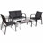 Outdoor 4 Pieces Patio Furniture Set with Glass Top Coffee Table-1641629435