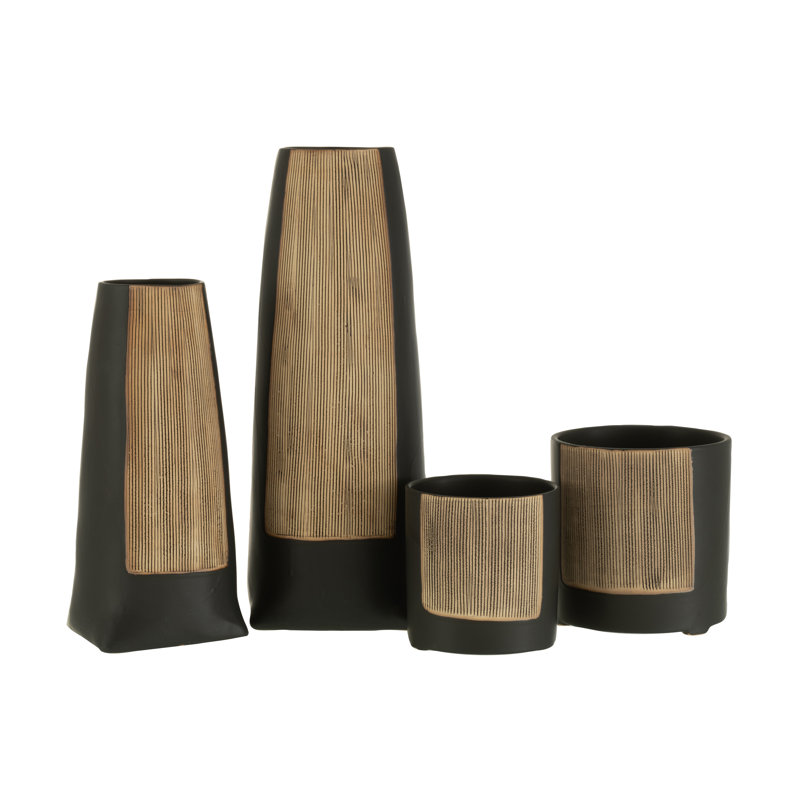 Lynnette Table Vase 1, 40.2cm H x 16cm W x 16cm D, Black