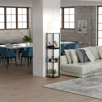 Lampe sur pied à colonne 63 "avec prise et tiroir Latitude Run