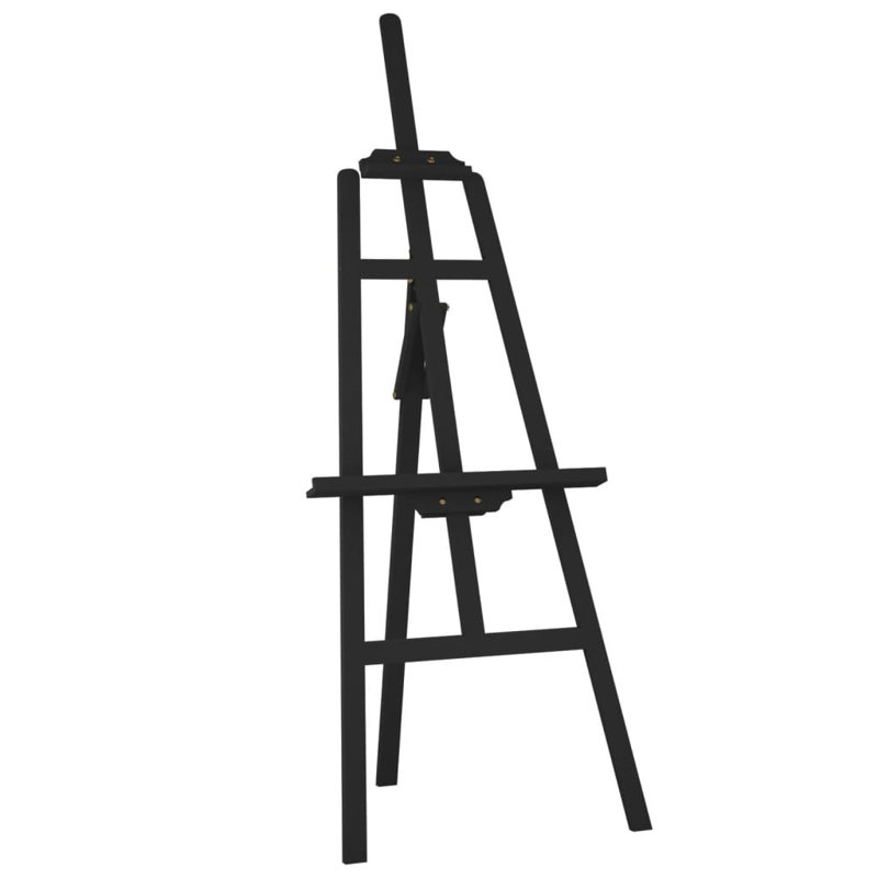 vidaXL Easel Stand 21.1x37.4x50.0" Solid Wood Pine, Black