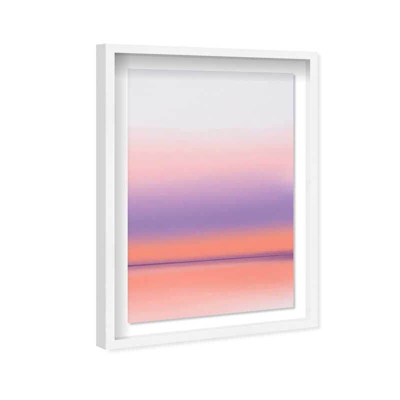Peach Coastline Print by Oliver Gal, 16.5"H x 11.5"W, White Shadowbox