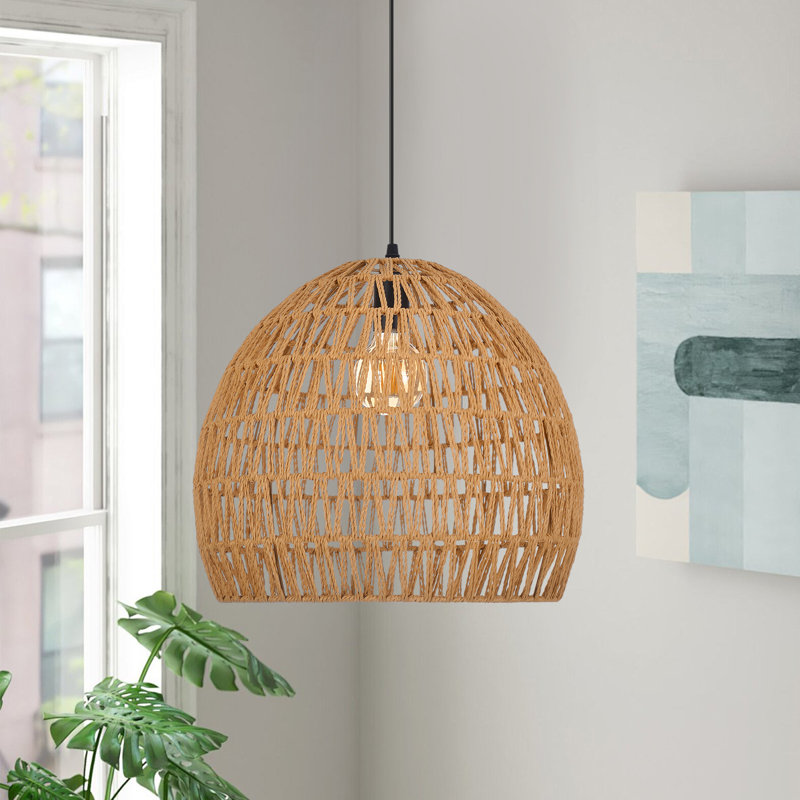 Rustic Rope Woven Pendant Light for Kitchen Island