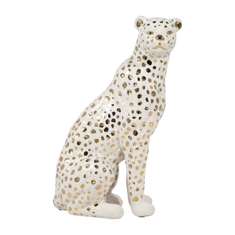 Cheap Retro Cheetah Statue Figurine Leopard Sculpture Home Office