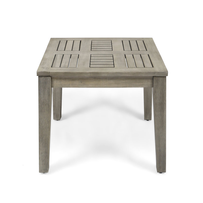Outdoor Grey Wood Side Table, Classic Transitional Look, 20X20x15.9, 30Lbs Weight Support Transitional, 20"X20"X15.9",