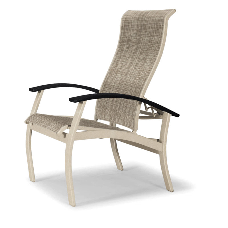 Chaise de patio Askar, Bristol taupe Sunbrella®, Noir, Désert texturé