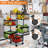 360 Degree Rotating Storage Rack Kitchen Cart with 5 Swing Out Shelves