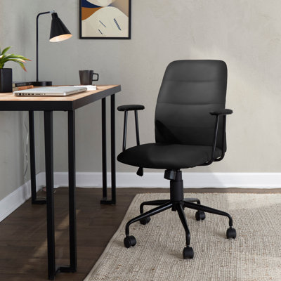 Chaise de bureau en similicuir noir