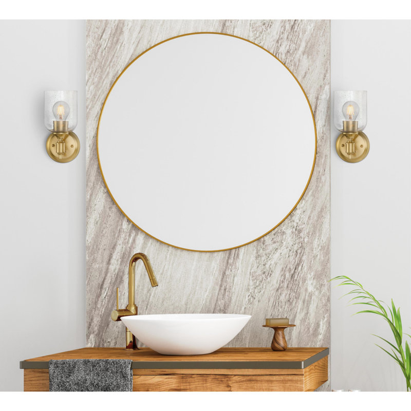 Manalapan Armed Sconce, Champagne Brass, Clear Seeded, 10.25 H" x 5 W" x 6.5 D"