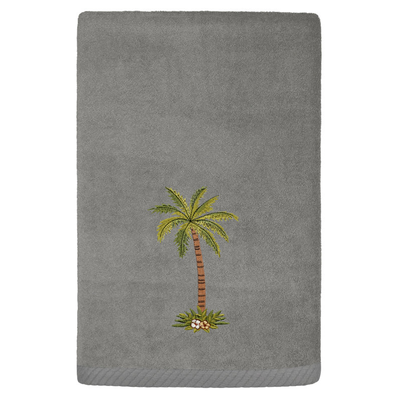 Palmera 2 Piece Turkish Cotton Fingertip Towel Set, Charcoal