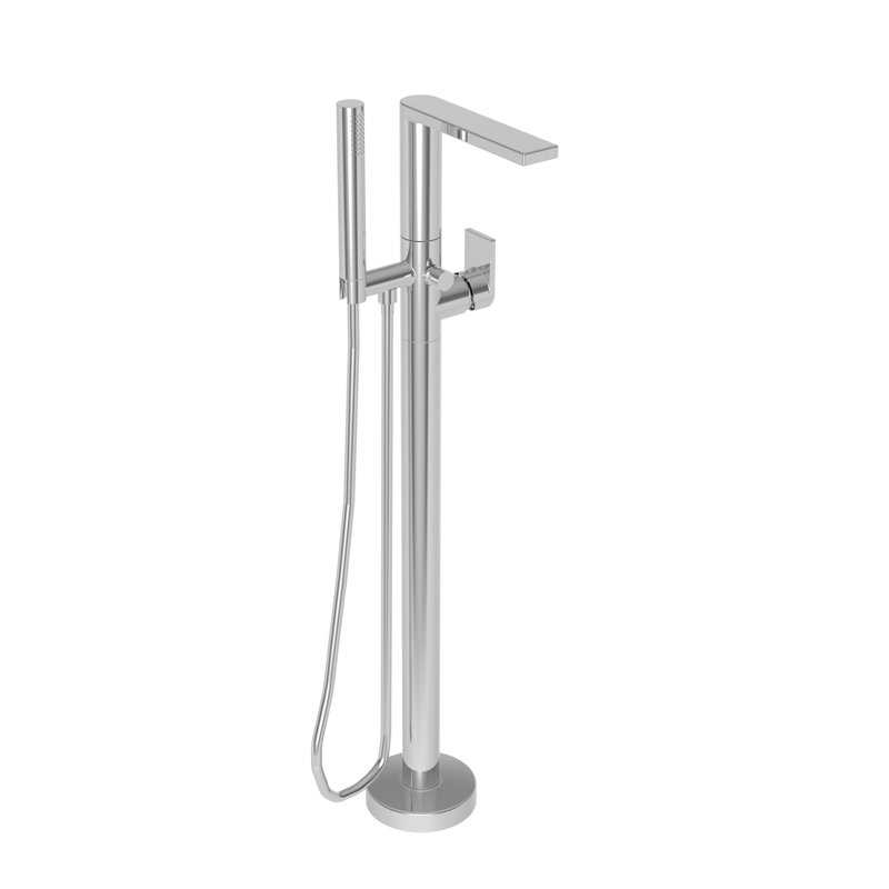 Skylar Free Standing Exposed Tub and Hand Shower Set, Polished Nickel
