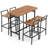 17 Storeys 5 Pcs Acacia Wood Bar Table Set Outdoor Bar Height Table & Chairs With Metal Frame