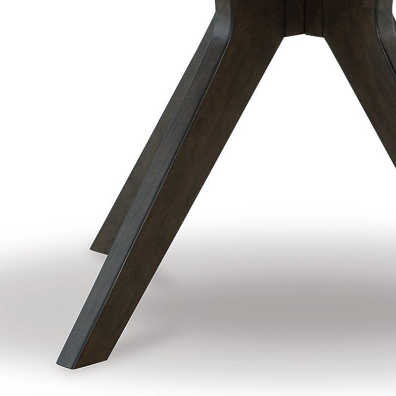 Gray Brown Round Wood Mid-century Modern Dining Table