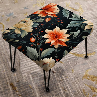 Bloom Spectrum Damask Fusion - Floral Rectangle Ottoman