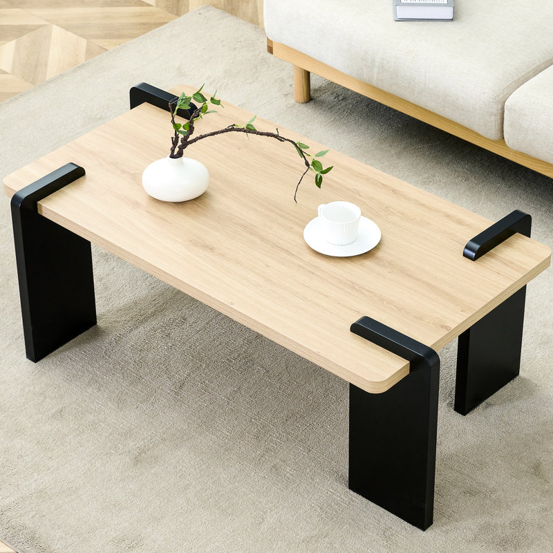 Table 39,3 x 23,6 x 17,7 po en grain de bois naturel, convient à une table basse minimaliste de style moderne, couleur, 39,3 x 23,6 x 17,7 po, peu encombrante
