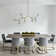 Andea 7-Lights Sputnik Modern Linear Bubble DIY Chandelier With Clear Glass Shade