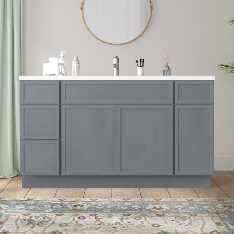 54'' Single Bathroom Vanity Base Only, Silver