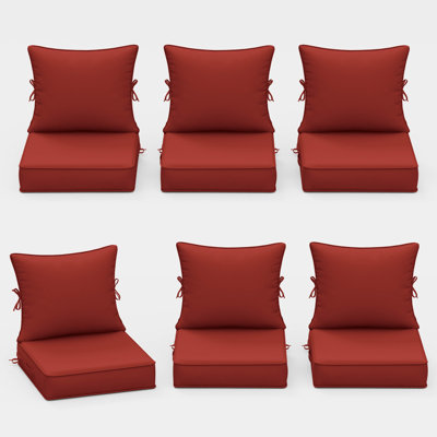 Braun Outdoor Cushions 19X19X4 Patio Chair Cushions Indoor/Outdoor Seat and Back Cushion,Cushions Only (Set Of 6)