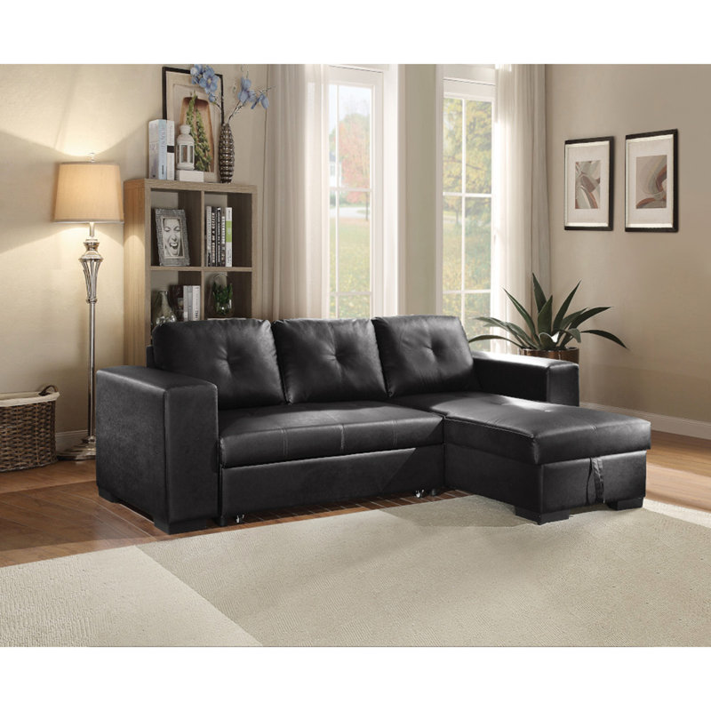 Canapé modulaire en cuir synthétique avec méridienne réversible Lloyd