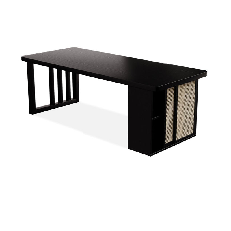 Black Rectangular Solid Wood desks, 29.53" H x 70.87" W x 31.5" D