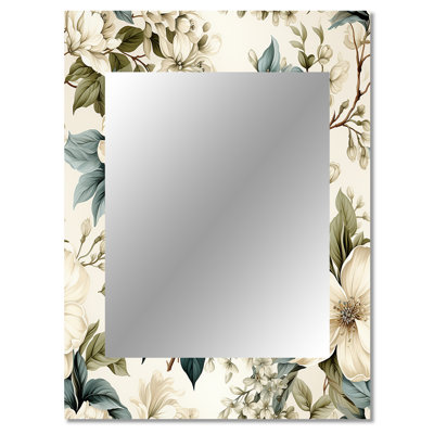 Vintage Flora - Plants Mirror, Boho Decorative Wall Mirror, Printed Metal Art