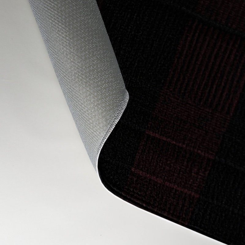 Tapis intérieur / extérieur noir à carreaux, Rectangle 5 pi x 7 pi