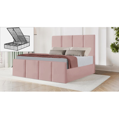 Upholstered Velvet Lift Up Storage Bed